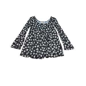 VTG 1990s In Charge black floral scoop neck babydoll top. Size M. Y2K.